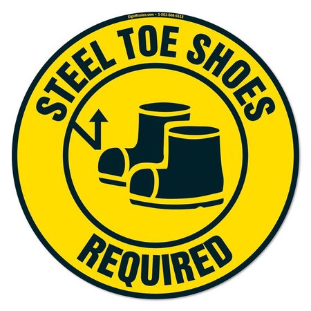 SIGNMISSION Steel Toe Shoes Required 16in Non-Slip Floor Marker, 3PK, 16 in L, 16 in H, FD-2-C-16-3PK-99884 FD-2-C-16-3PK-99884
